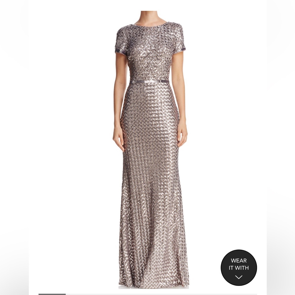 Belted sequin gown